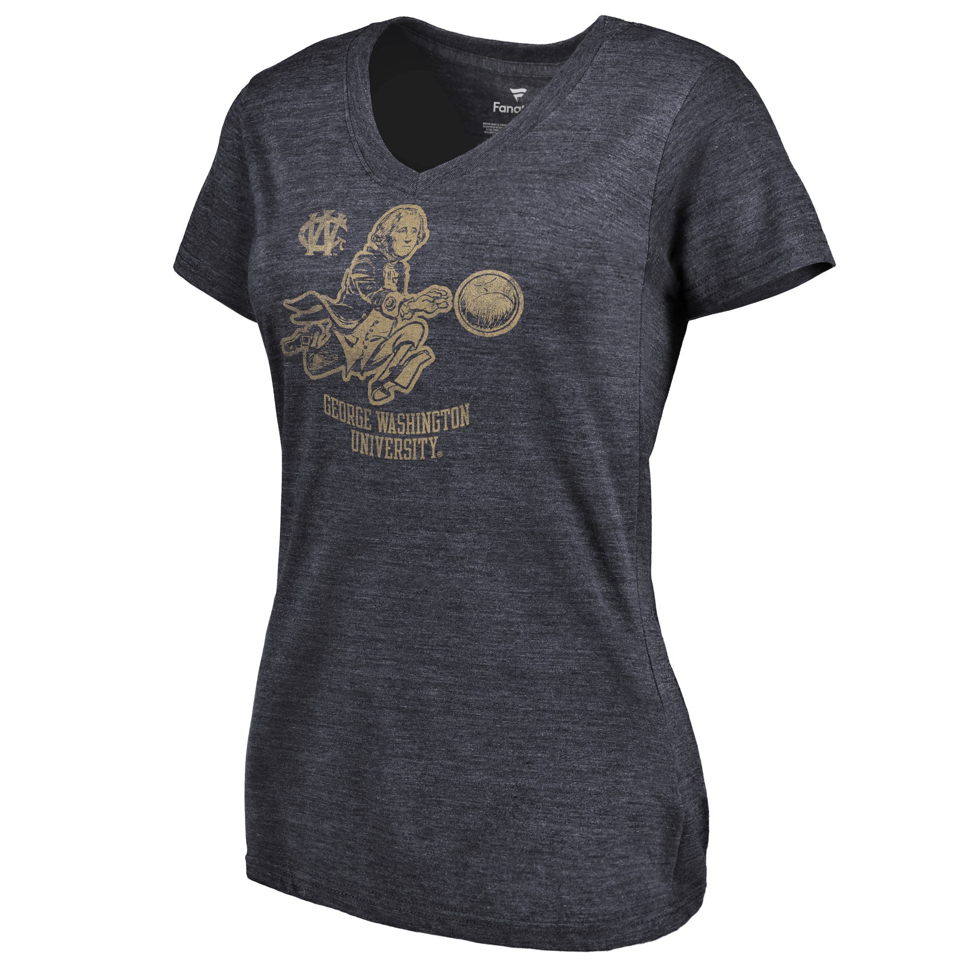 2020 NCAA Fanatics Branded George Washington Colonials Women Navy Vault Primary Logo TriBlend VNeck TShirt